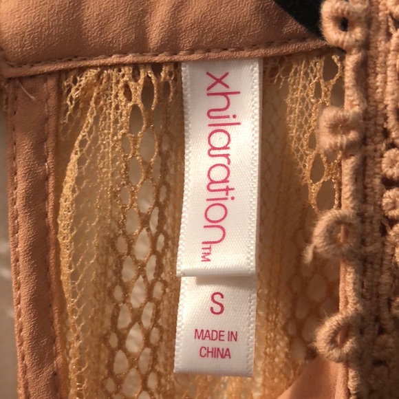 Xhilaration Peach Long Sleeve Lace Blouse. Size S. - Picture 6 of 7